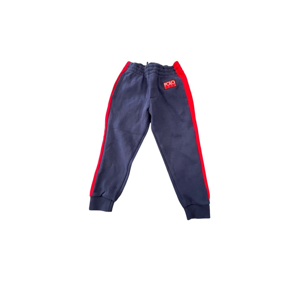 Polo Ralph Lauren Kids Navy Blue Red Side Stripe Jogger Sweatpants‎ Size 4 I09